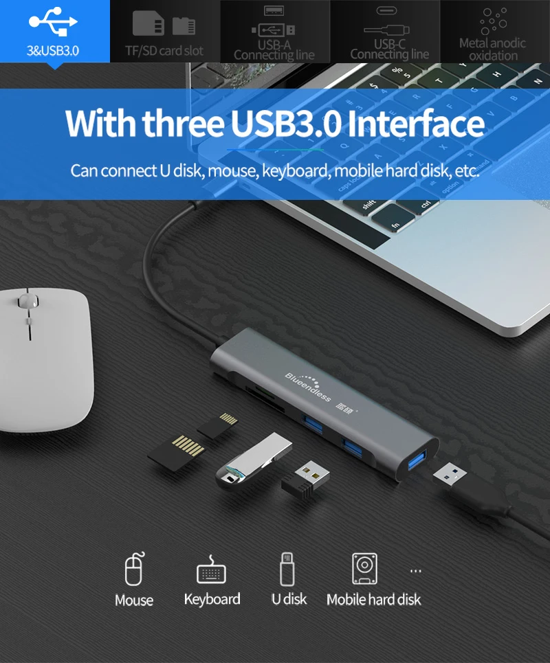 9 в 1 Алюминиевый Usb type-c док-станция для ноутбука USB 3,0 HDMI TF LAN PD usb-концентратор для Macbook huawei XiaoMi DELL Поверхностная док-станция