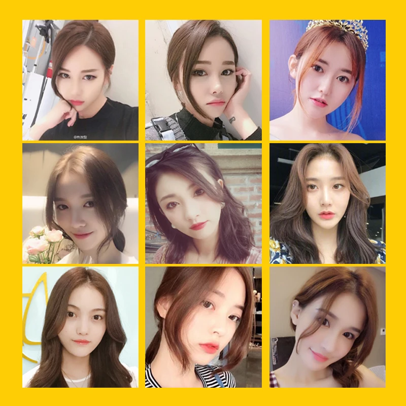 

synthetic Bangs clip on Front Hair Side Fringe Hair Synthetic Hair Bangs Hairpiece Long Bangs Extensions for Women 25-35cm