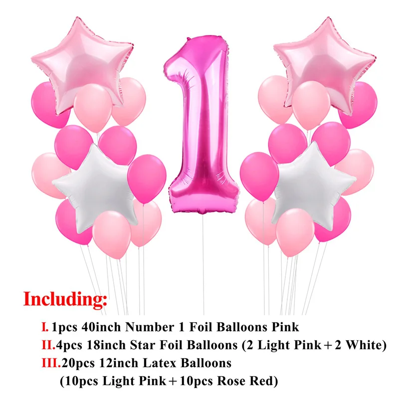 Детский душ 1 день рождения пол раскрыть баллоны розовый девушка номер первые