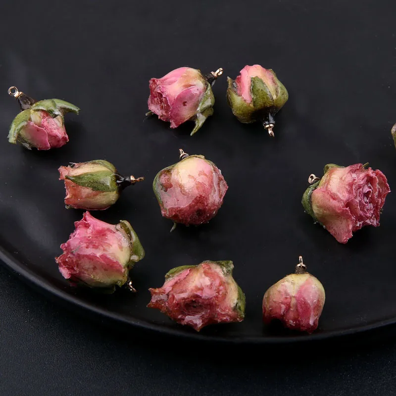 2 шт. Ins японский стиль милые серьги бессмертные цветы роза настоящий цветок