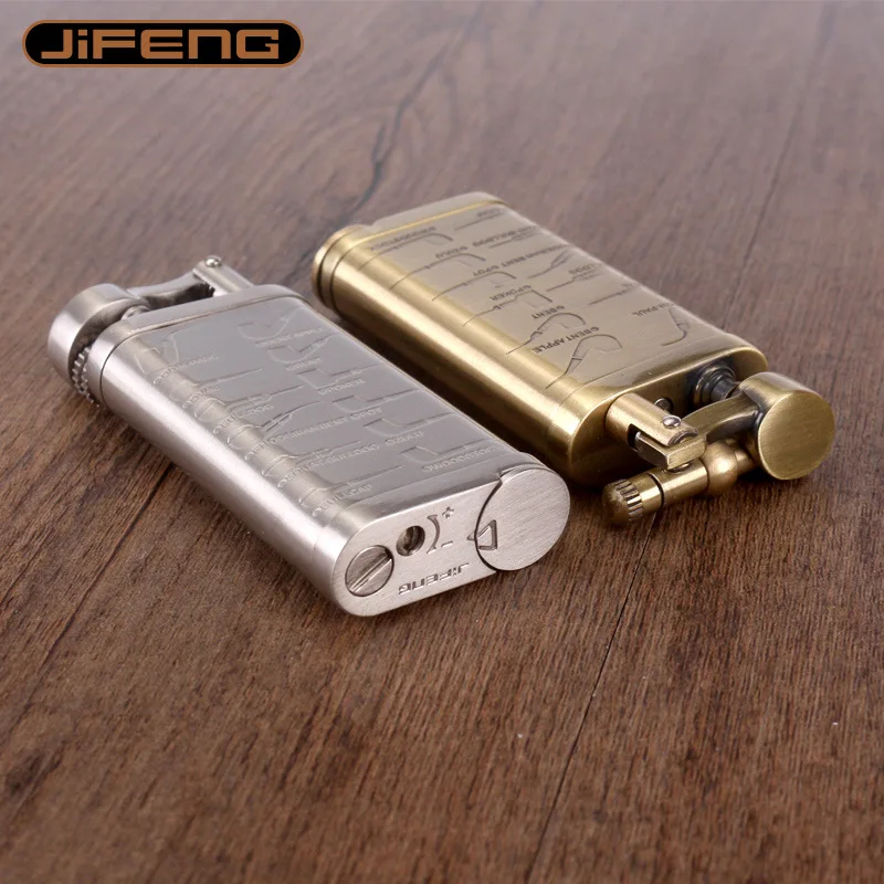 Новинка оригинальная винтажная латунная газовая зажигалка JF индивидуальный