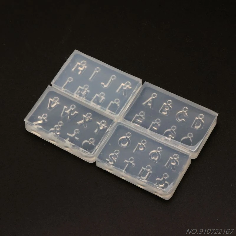 

4Pcs A-Z English Letters Pendant Mold Kit Alphabet Pendant UV Resin Silicone Mold Making Tools Crafts D21 20 Dropshipping
