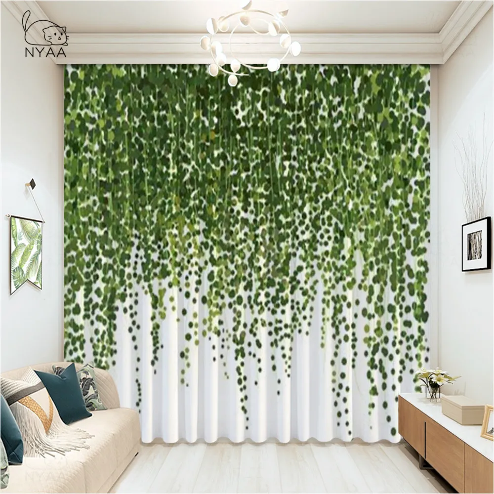 

Pastoral Style Willow Floral Window Curtain Bedroom Living Room Decor Fresh Romantic Window Curtain Ultra-thin Micro Shading