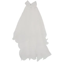 women wedding veil dress white bowknot layers tulle ribbon edge bridal veils