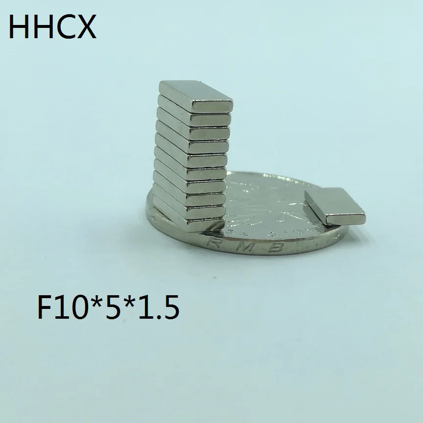 100 шт./лот магнит 10x5x1 5 N35 Сильный квадратный неодимовый редкоземельный 10*5*1