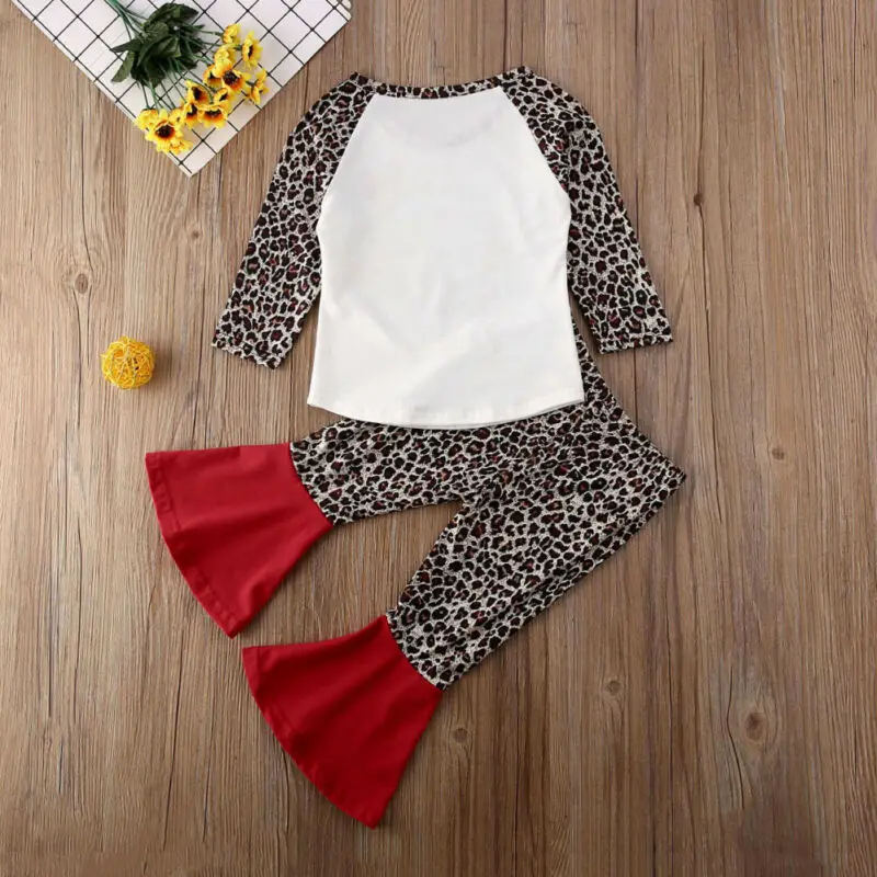 Комплект одежды для маленьких девочек футболка с буквенным принтом и облегающие