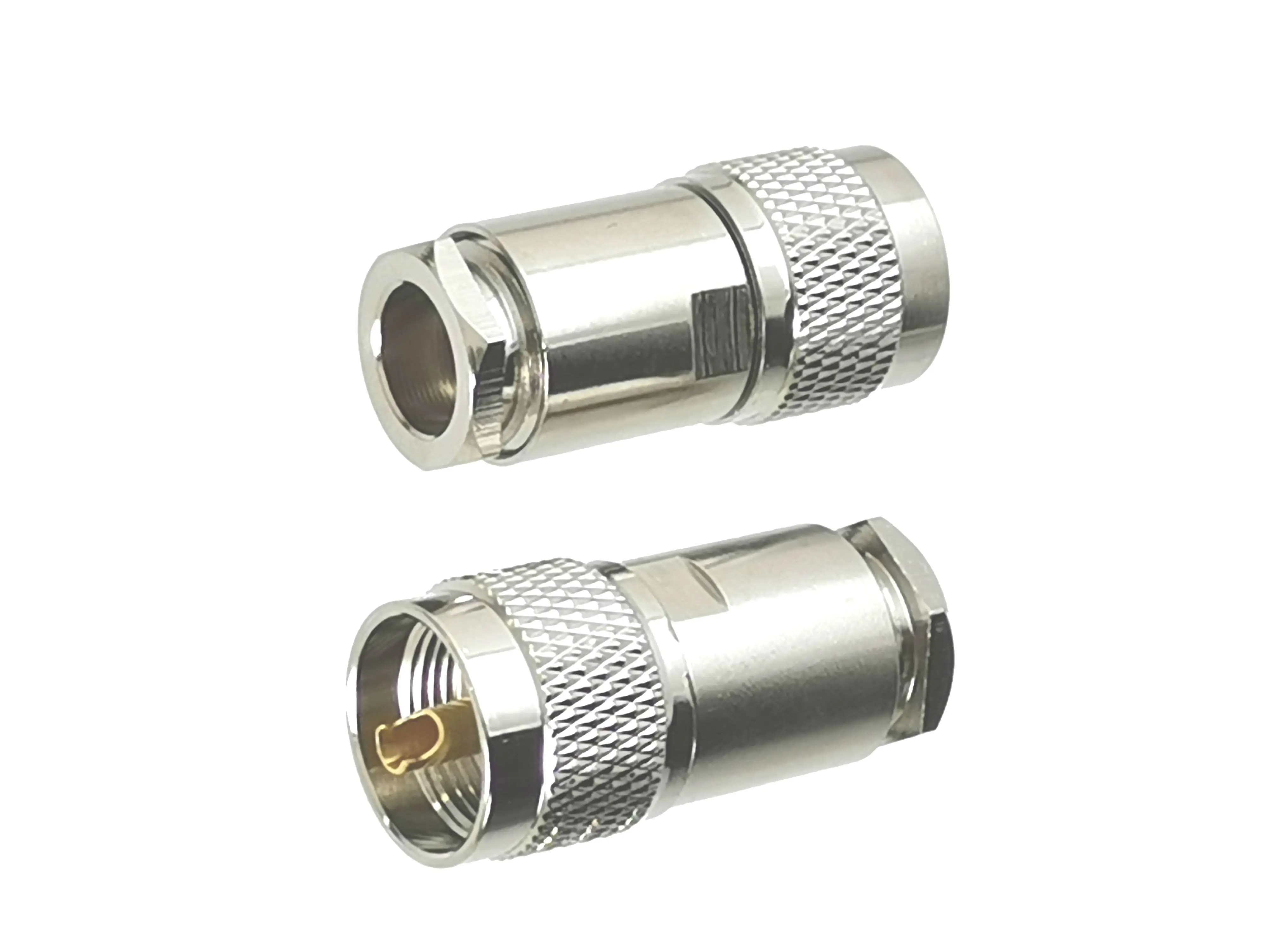 1pcs UHF PL259 Male Plug Connector Clamp RG8 LMR400 7D-FB RG213 Cable RF Coaxial Brass Straight New