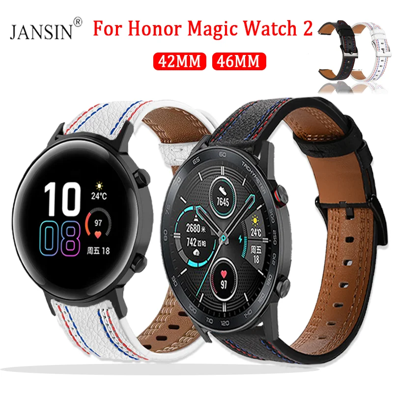 

Genuine Leather Band For Honor Magic Watch 2 42mm 46mm Strap Bracelet Watchband For Huawei Honor Magic Watch 2 Wristband Correa