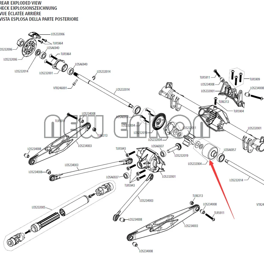 Новый ENRON 1:10 алюминиевый дифференциал чехол BJR011 для Team Losi 1/10 BAJA REY|Детали и