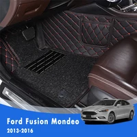 For Ford Fusion Mondeo 2016 2015 2014 2013 Luxury Double Layer Wire Loop Car Floor Mats Carpets Auto Interiors Accessories