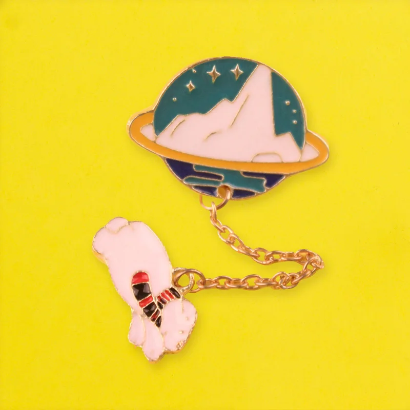 Значки для одежды эмалированные с изображением белого медведя брошь дизайном