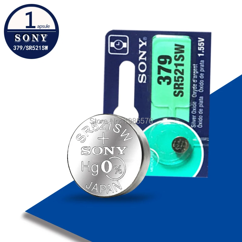 1 шт. для SONY батареи часов 55 V 379 SR521SW D379 SR63 V379 AG0 Серебряная Кнопка оксида монет