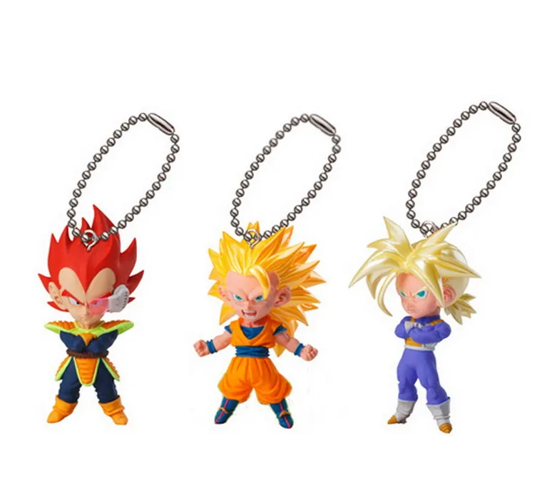 

Bandai Bulk Pack Dragon Ball Z UDM BURST Goku Vegeta Trunks Keychain Pendant Model Anime Figures Collect Ornaments