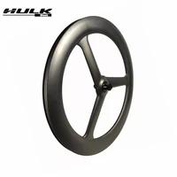 hulkwheels customized logo 700c carbon 3 spoke carbon wheel clincher for road track triathlon time trial bike wheel three spoke