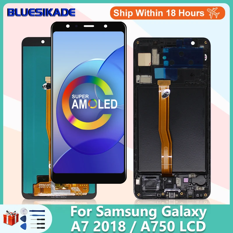 

Super AMOLED Samsung Galaxy A7 2018 LCD Display For SM-A750 A750F SM-A750FN LCD Touch Screen Digitizer Display Replacement Parts