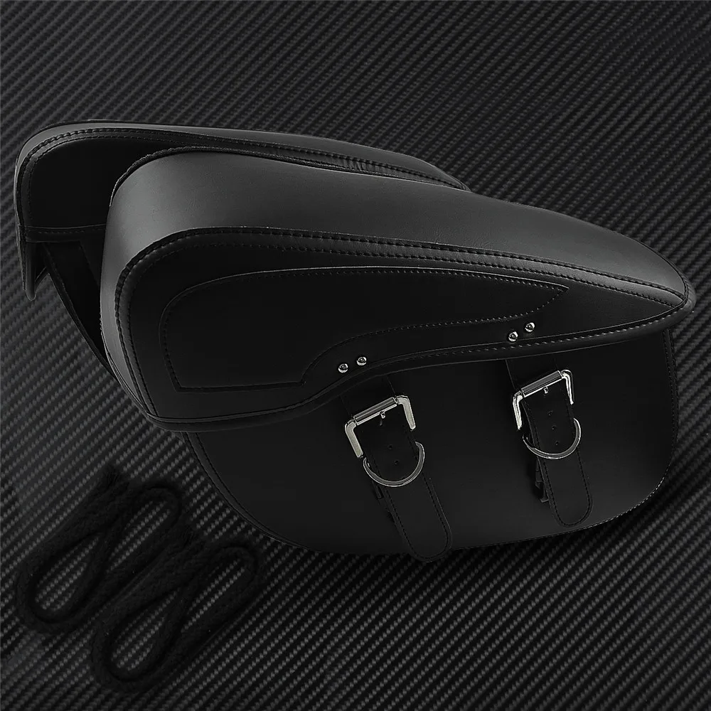 Мотоциклетная седельная сумка кожаная водонепроницаемая для багажа черная Harley