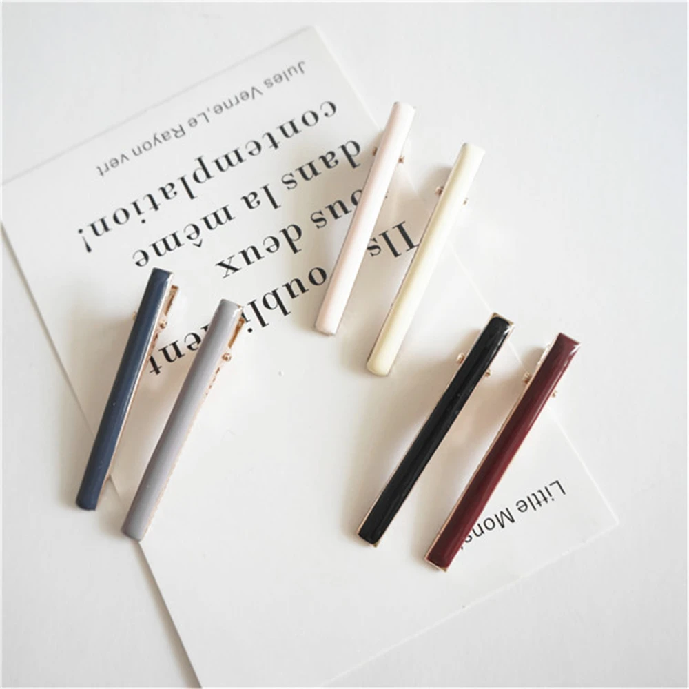 Женские заколки для волос ручной работы простые однотонные зажимы аксессуары