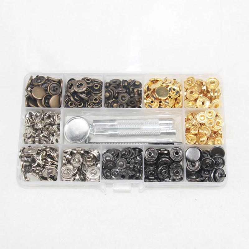 12.5mm Metal Pure Copper Snap Buttons &amp Installation Tool Set 633# Button for DIY Leather Craft Garment Repairing Accessories | Дом и сад