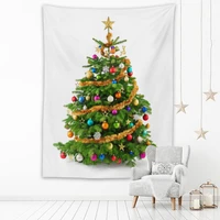 merry christmas tree gifts decor 3d print wall tapestry bedroom aesthetic custom wall hanging cute red luxury cute lovely warm