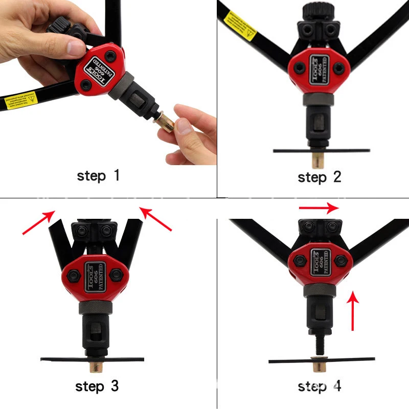 BT-606 заклепочная гайка инструмент ручной слепой клепальщик ручной клепальный молоток с 5 метрических оправки, 50 шт в наборе, Rivnuts от AliExpress RU&CIS NEW