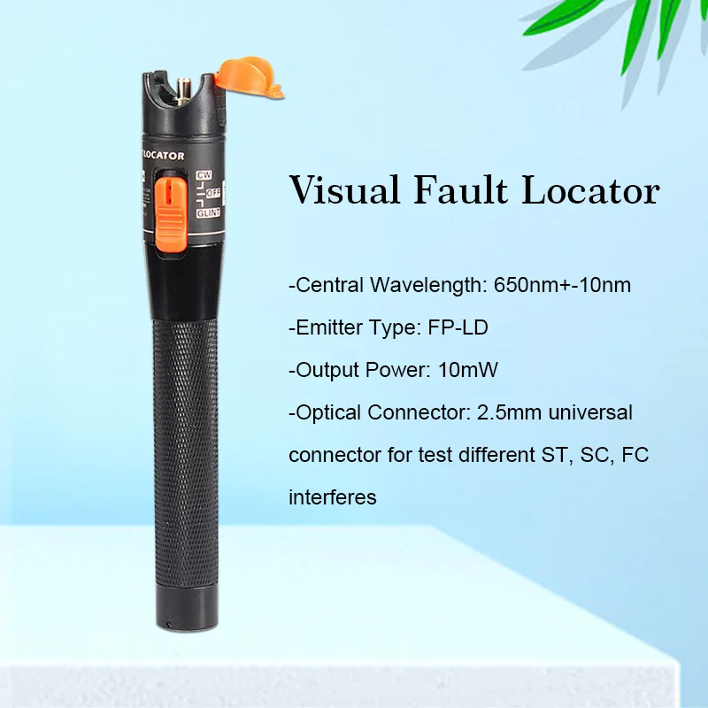 Превосходный визуальный локатор 10 МВт Волоконно оптический лазер LC/FC/SC/ST CW &