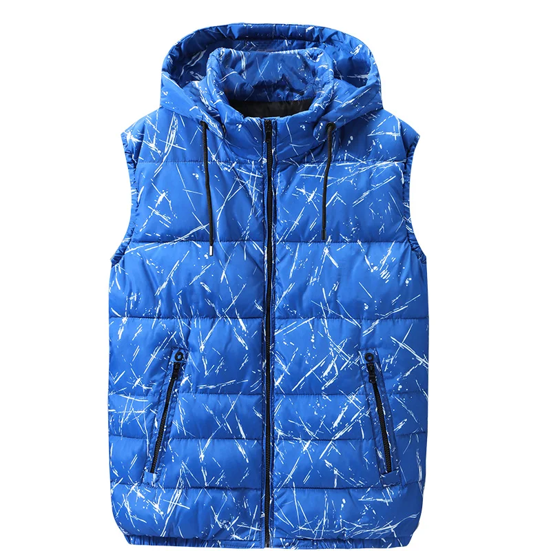 Жилет мужской зимний облегающий х/б с капюшоном без рукавов | Мужская одежда