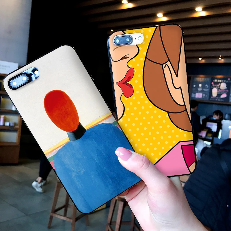 Case For iPhone 6 6S plus Luxury Black 5 5S SE 7 8 Plus X XS Max XR Cover Pop Art Woman | Мобильные телефоны и аксессуары