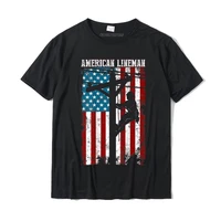 lineman gifts american flag electric cable patriotic lineman t shirt cotton tops shirts crazy company family t shirts