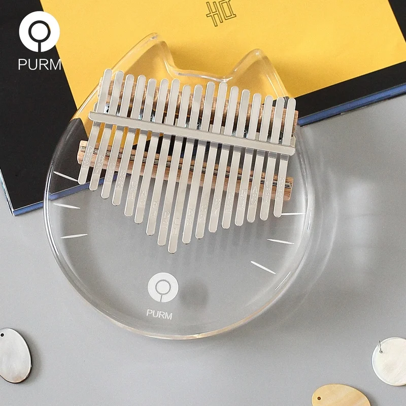 17 teclas Kalimba acricio pulgar Piano Mbira instrument ento de teclado transpartransparente Ente con sintonizador martillo + Gig Bag|Пианино|