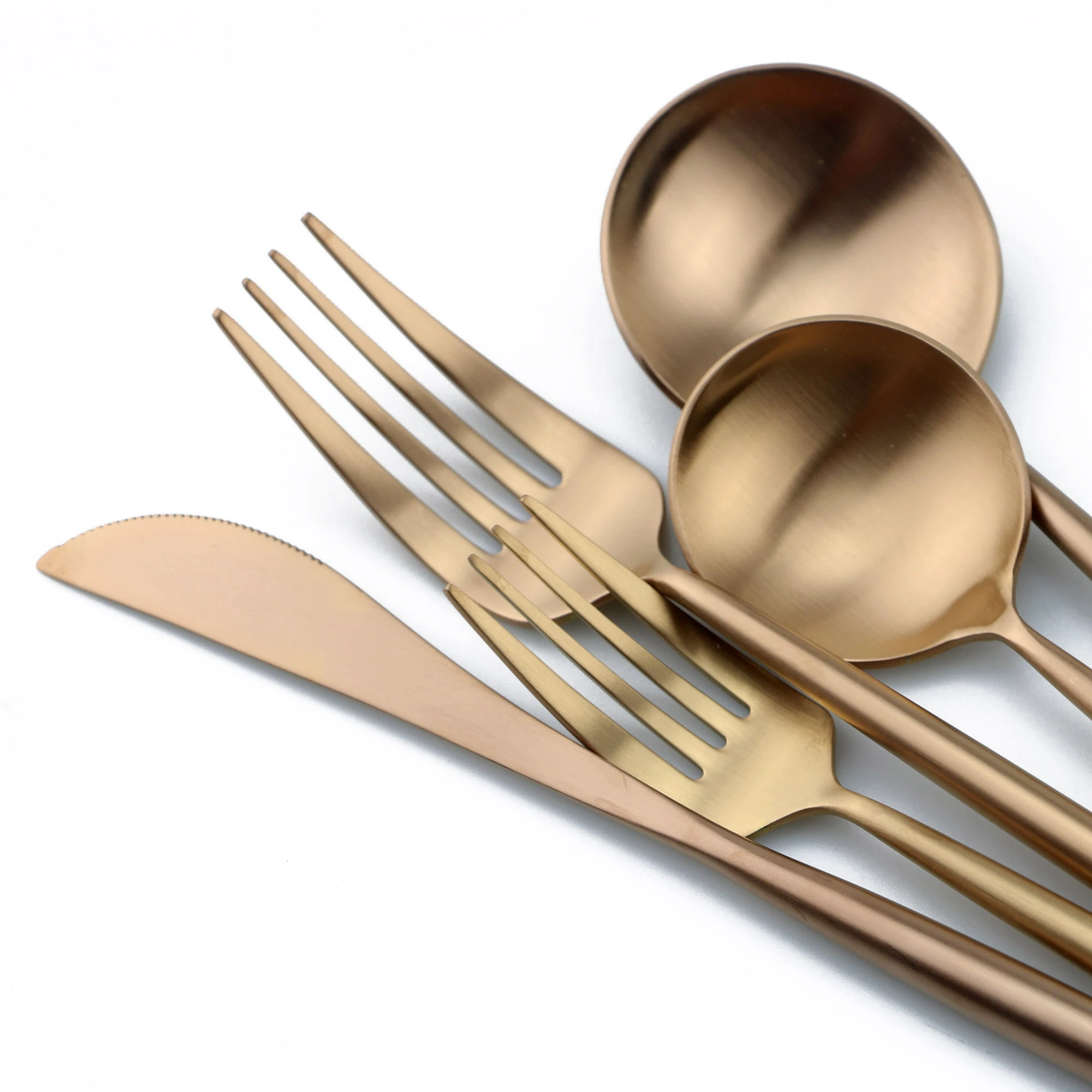 

4Pcs Dinnerware Steel Dinnerware Forks Scoops 18/10/set Stainless Cutlery Fork Knife Rose Gold For Tableware Set Dropshipping