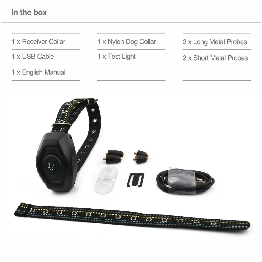 Водонепроницаемый перезаряжаемый ошейник для дрессировки собак звук и шок
