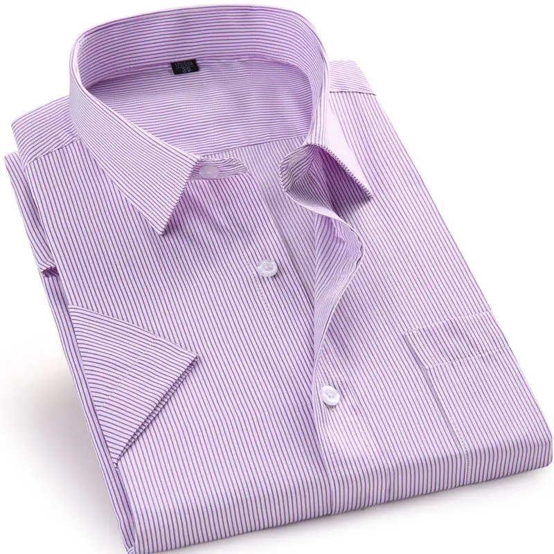 DX8868-22 Purple Высококачественное платье мужская летняя рубашка с коротким рукавом плюс размер 5XL 6XL 7XL 8XL Мужская Обычная Повседневная рубашка черного и белого цвета - Цвет: DX8868-22 Purple