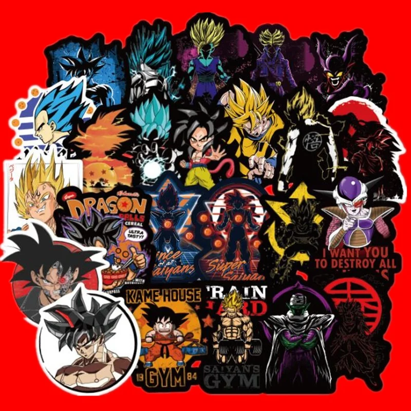 5 estilos 100 Uds Anime nuevo Drag&oacute;n pegatinas de pelota Super Saiyan Goku etiqueta Snowboard equipaje coche nevera port&aacute;til pegatina interesante-0