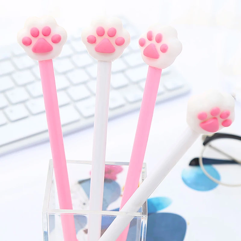 

36pcs Cute Cool Cat Paw Novelty Pens Kawaii Girl Stationery Gel Pen Writing Blue Ink Funny Back to School Rollerball Ballpoint