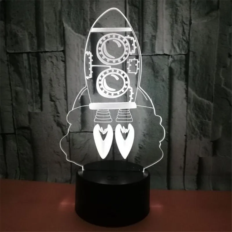 

Rocket Night Light 3D LED Boy Room Decor RGB Table Desk Lampara Luminaria Kids Gift Bedroom Decoration Lighting Creative Lights