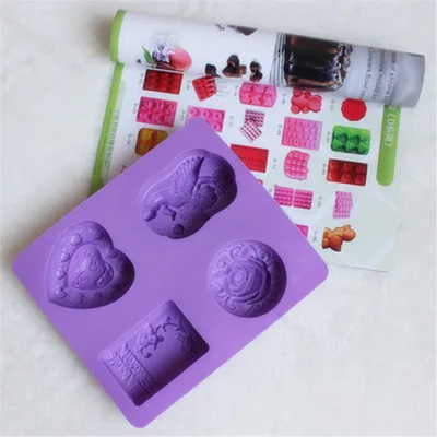 4 решетки свечи Мыло Форма делая дерево в форме толстого закругленного