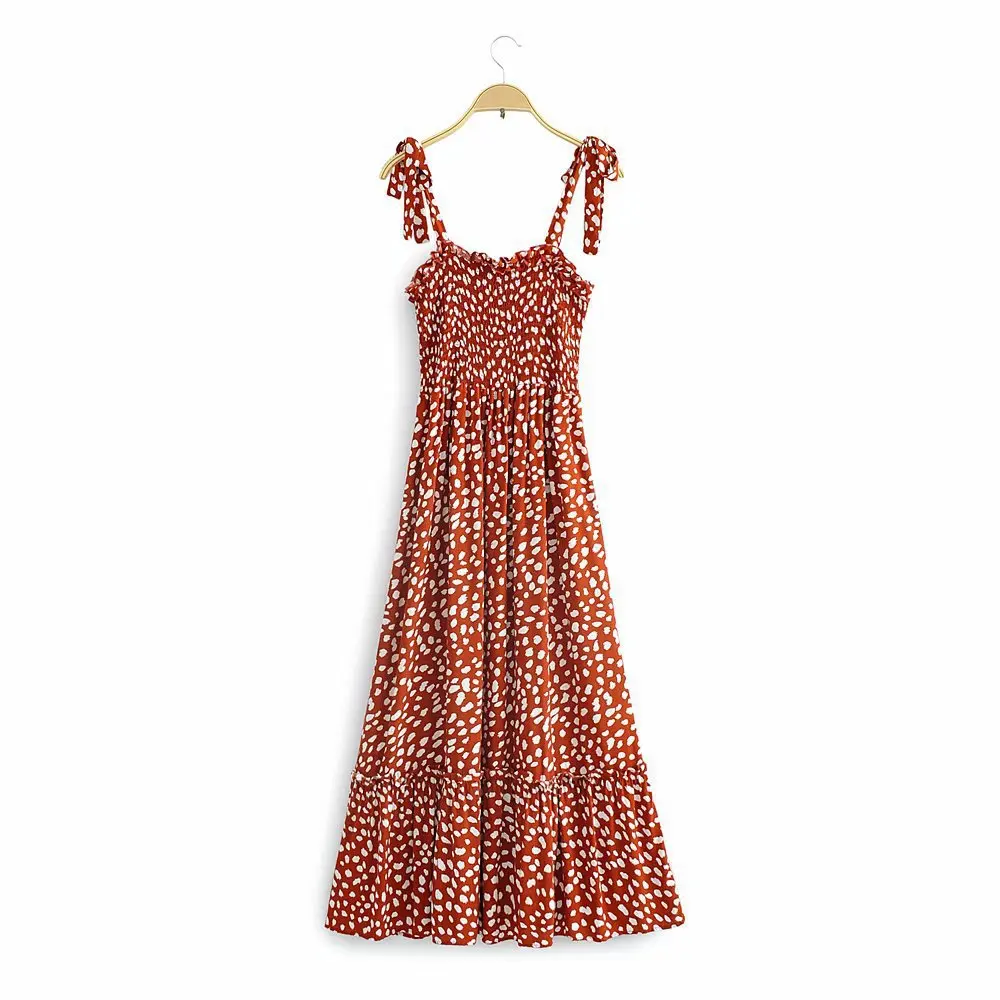 

Europe and the United States 2021 spring and summer new two color one line collar floral dress elastic lace long skirt