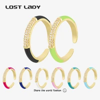 lost lady gold color zircon rings for woman 2021 vintage sexy open ring party joint ring fashion elegant party jewelry gifts