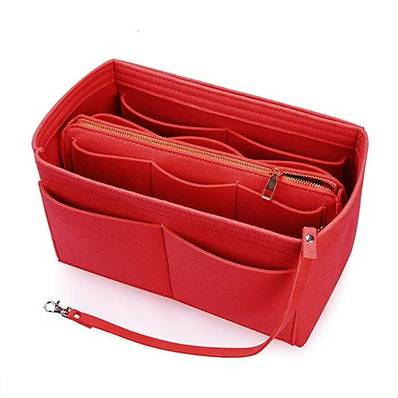 

Felt Purse Insert Organizer Portable Cosmetic Bag Fit For Handbag Tote Various Bag XIN-Shipping