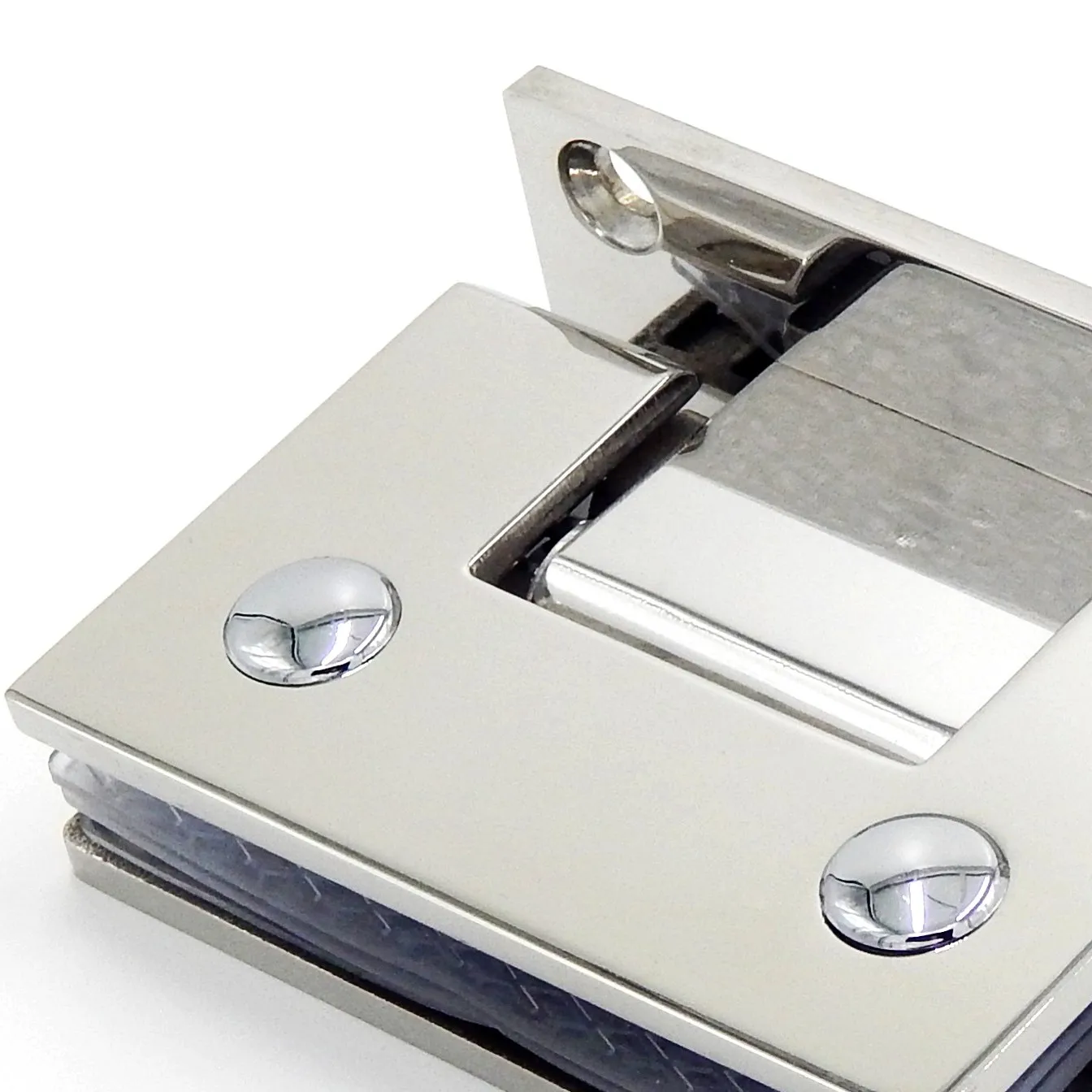 Безрамный стеклянный дверной шарнир из нержавеющей стали 90 градусов зажим для