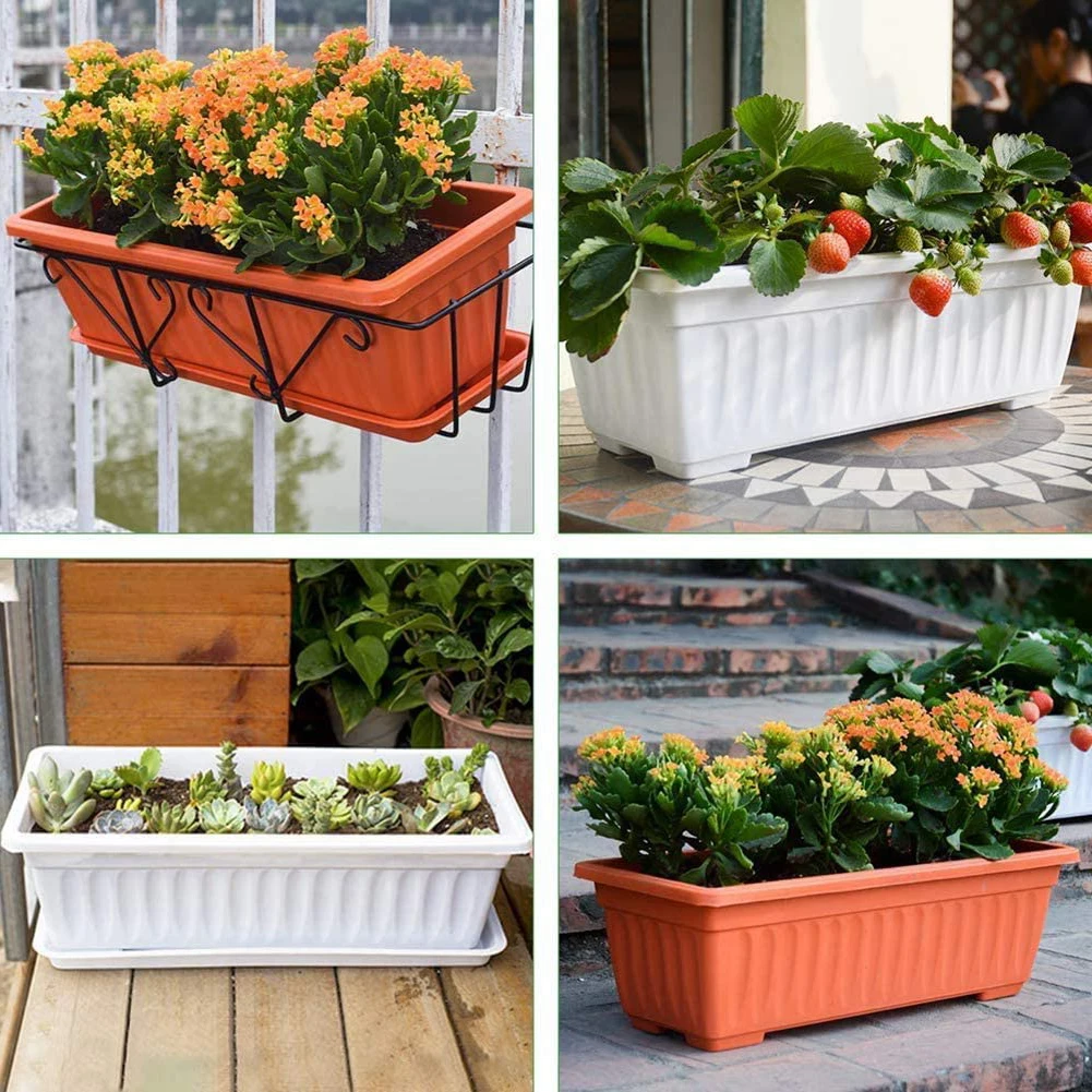 

3PCS Window Box Planter Rectangular Windowsill Flower Pot Herb Vegetables Growing Container For Windowsill, Garden,Yard,Porch