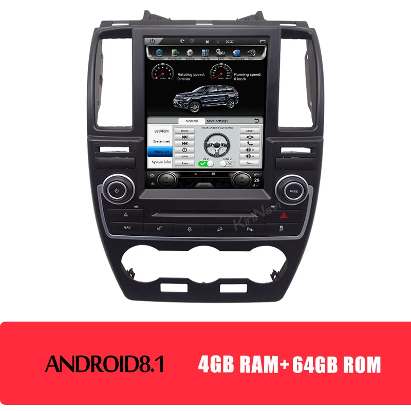 Android car radio KiriNavi 6 ядерный 10," вертикальный экран Tesla стиль Android 8,1 Автомагнитола для Land Rover freelander 2 Автомобильный Dvd НАВИГАЦИЯ 2007 - Цвет: Android car radio