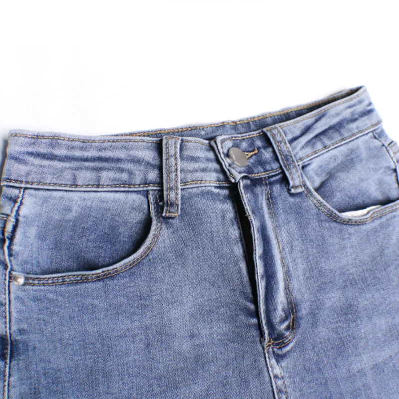 

XUXI Women Cowboy Pants Fashion Casual 2021 New Streetwear High Waist Was Thin Horseshoe Pants Spring Autumn Trousers E777