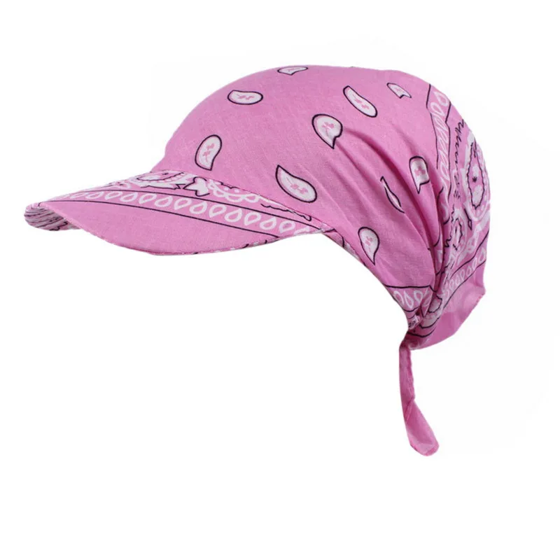 Bandana Turban Square Scarf Hat Boho Paisley Floral Tie Knot Back Cotton Baseball Cap Adjustable Women Headscarf Sun Visor |