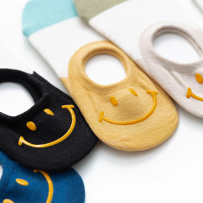 

Instime Smile Invisible Socks Women 100 Cotton No Show Boat Women Socks Candy Color EU Size 35-39 Dropshipping Supplier