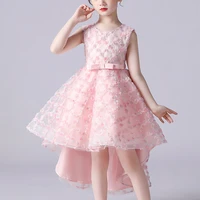 flower girls dresses kids clothes cake skirt wedding party tailing elegant princess sleeveless 3 12 years children dress