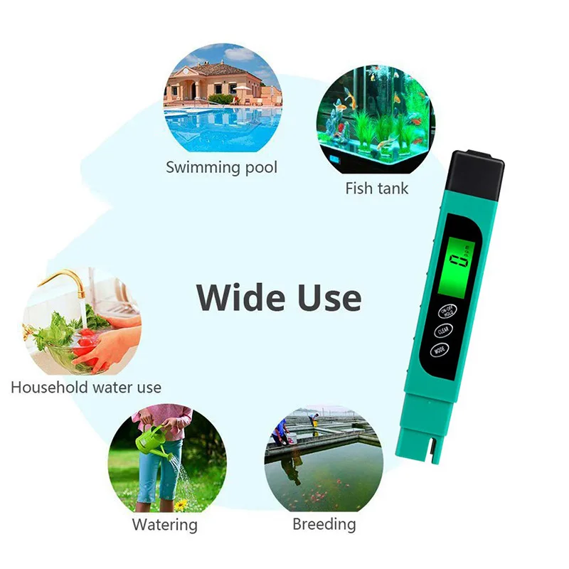 TDS метр бассейн набор для проверки воды цифровой тестер 3 в 1 температура и EC 0 9999 Ppm