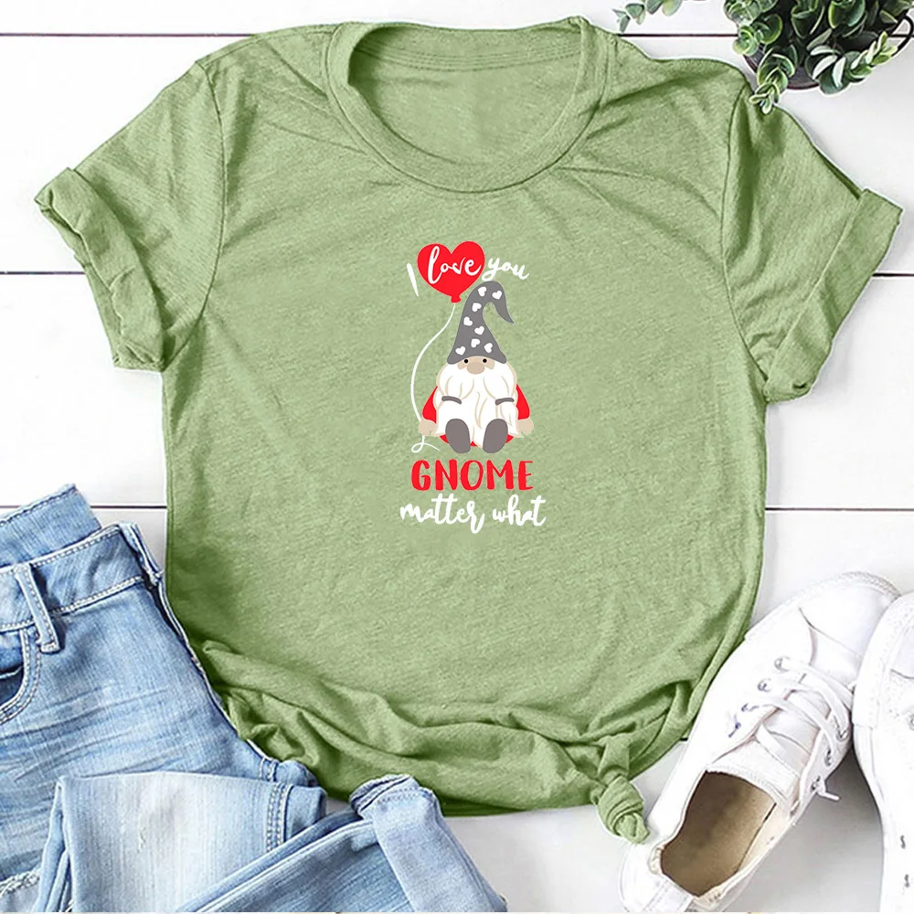 Пара футболка Любовь Для женщин I Love You гном какой бы забавные принты с надписями