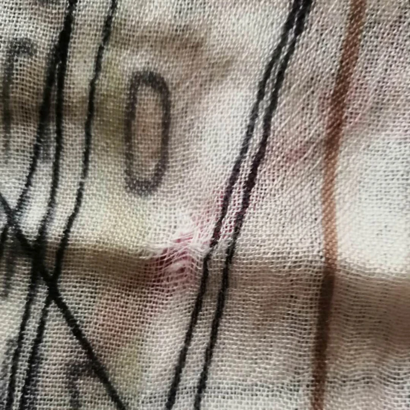 Женский кашемировый шарф синий и красный тонкий летний из натуральной ткани