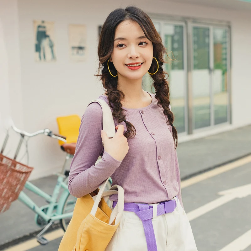 INMAN Spring Autumn Winter Korean Style Solid Color Tee Shirt Femme Fashion Women Ladies Long Sleeve Plain T | Женская одежда